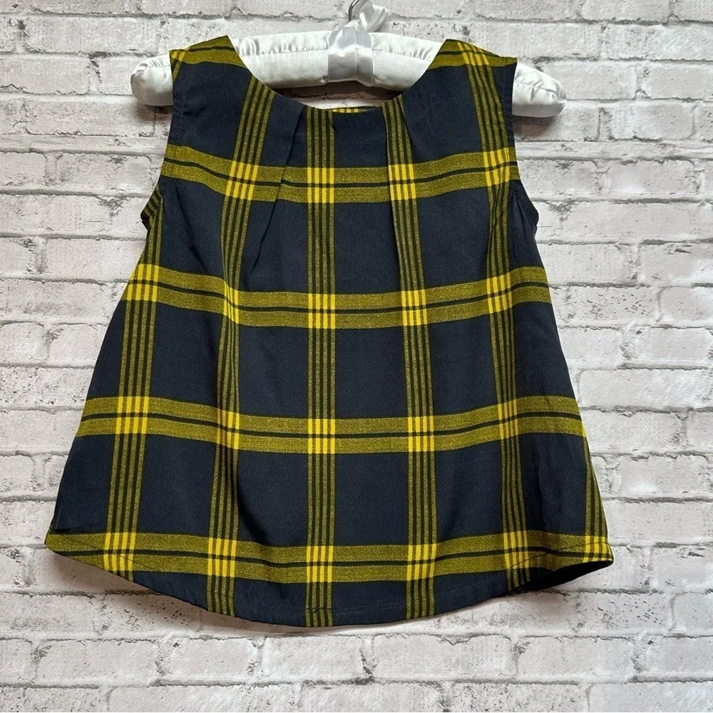 OLD NAVY Black Yellow Size 5T Sleeveless Plaid Toddler Kids Top